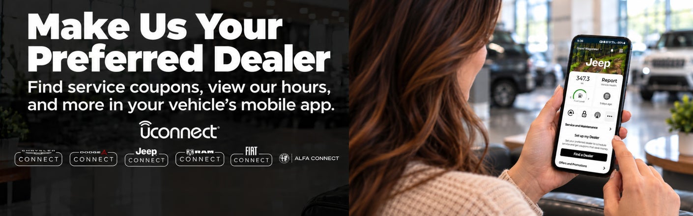 uconnect® make us your preferred dealer | Eaton Chrysler Dodge Jeep Ram in Houston MS